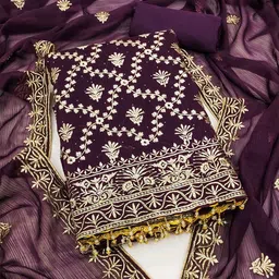 Panzora Embroidered Unstitched Dress Material-picture-40