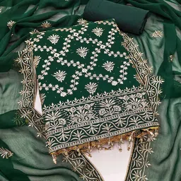 Panzora Embroidered Unstitched Dress Material-picture-29