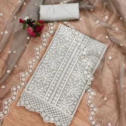 Panzora Embroidered Unstitched Dress Material-picture-38