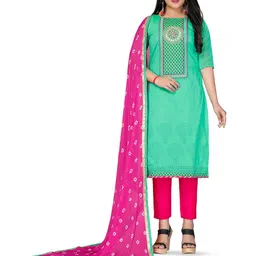 MANVAA Ethnic Motifs Printed Beads & Stones Unstitched Dress Material-picture-28