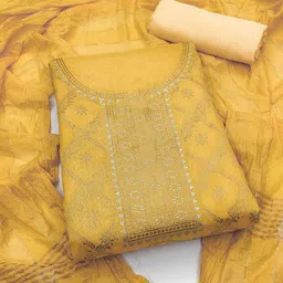 Panzora Floral Woven Design Unstitched Dress Material-picture-12