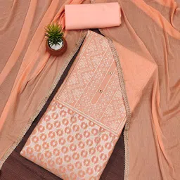 KALINI Ethnic Motifs Woven Design Zari Unstitched Dress Material-image-55