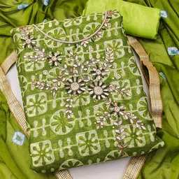 KALINI Printed Beads & Stones Unstitched Dress Material-picture-13