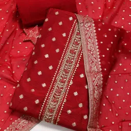 Meena Bazaar Art Silk Unstitched Dress Material-picture-25