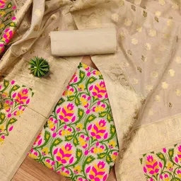 KALINI Floral Woven Design Unstitched Dress Material-image-77