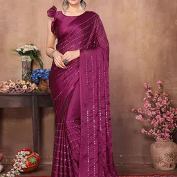 KALINI Embellished Mirror WorkSaree-image-15