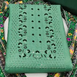 KALINI Embroidered Unstitched Dress Material image 4