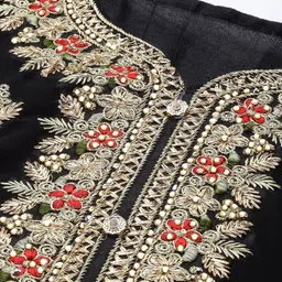 Panzora Floral Embroidered Unstitched Dress Material image 3