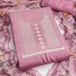 Panzora Embroidered Unstitched Dress Material image 2