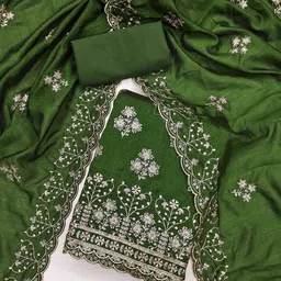 Panzora Embroidered Unstitched Dress Material image 3