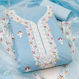 LeeliPeeri Designer Embroidered Unstitched Dress Material image 4