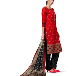 MANVAA Ethnic Motifs Woven Design Unstitched Dress Material image 3