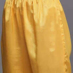 KALINI Yellow & Red Embroidered Unstitched Dress Material image 4