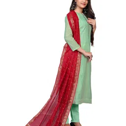 MANVAA Striped Woven Design Unstitched Dress Material image 5