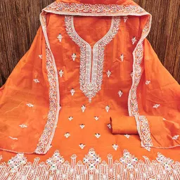 Panzora Embroidered Unstitched Dress Material image 2