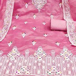 LeeliPeeri Designer Embroidered Unstitched Dress Material image 4