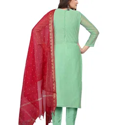 MANVAA Striped Woven Design Unstitched Dress Material image 2