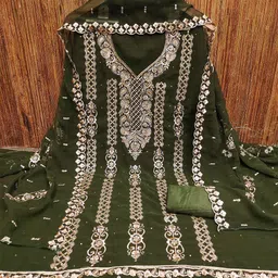 KALINI Embroidered Silk Georgette Unstitched Dress Material-picture-19