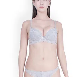 BRACHY Lace Heavily Padded Push Up Bra With Low-Rise Brief-picture-12