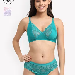 Friskers Teal Blue & Purple Pack of 2 Lingerie Set OD-305-36-310-40-30-image-56