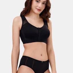 Soie Front Closure Full Coverage Non Padded Bra with High Waist Full Coverage Lingerie Set image 5