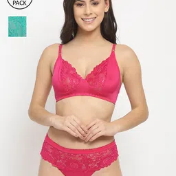 Friskers Pack of 2 Self Design Lingerie Set-image-87