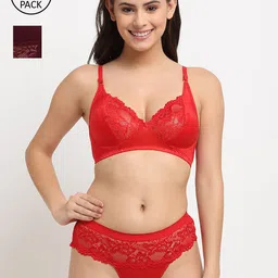 Friskers Pack of 2 Self Design Lingerie Set-picture-16