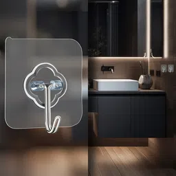 sunvibe Stainless Steel Self-Adhesive Wall Hooks -10 Pieces, Heavy-Duty, No-Drill Installation for Home & Kitchen image 3