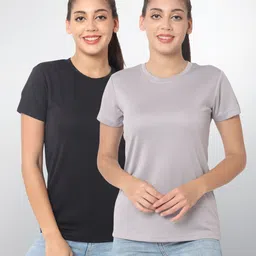 unifringe Women Solid Round Neck Polyester Multicolor T-Shirt-picture-15