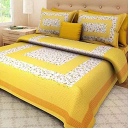 Cotton Double Flat 180 TC Floral Bedsheet-image-79