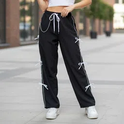 squirtle Pack of 3 Women Loose Fit Multicolor Lycra Blend Trousers image 3