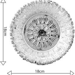 sai praseeda Decorative Non Metallic Silver Finish Serving Thalis (18 x 18 x 5 cm)-Pack of 6 Tray Serving Set image 2
