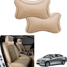 peeps store Beige Leatherite Car Pillow Cushion for Hyundai-picture-33
