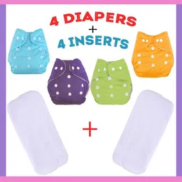 fashionhubista Adjustable Reusable Cloth Diaper With White Changing Insert For Babies/NewBorn image 1