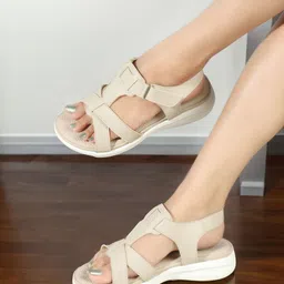 carlton london Women Women's Cross-Strap Adjustable Comfort Sandals Flats Sandal image 2