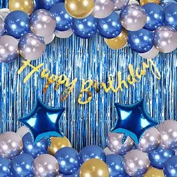 groovy dudz Solid Blue Happy Birthday Decoration Balloon-picture-20