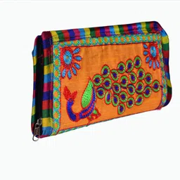 sunesh creation Casual, Party Orange, Yellow Clutch image 5