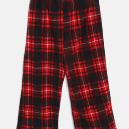 CrayonFlakes Girls Red & Black Checked T-shirt with Trousers image 4