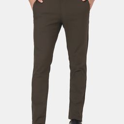 Blackberrys TechPro Collection Men Olive Green Slim Fit Low-Rise Trousers-picture-3
