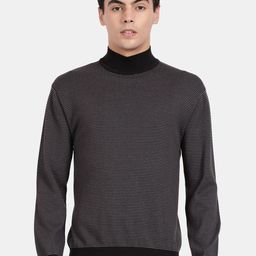 t-base Striped Turtle Neck Ribbed Cotton Pullover-picture-35
