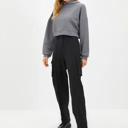 Trendyol Women Mid-Rise Casual Trousers With Side Pockets-image-31