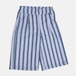 Peppermint Girls Navy Blue Striped Culottes Trousers-picture-48
