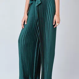 First Resort by Ramola Bachchan Women Mid-Rise Wide Leg Pleated Palazzo-picture-47