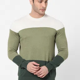 Celio Men Olive Colourblocked-image-24