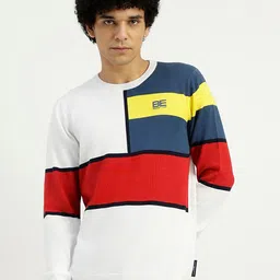 United Colors of Benetton Colourblocked Pure Cotton Pullover Sweater-image-77
