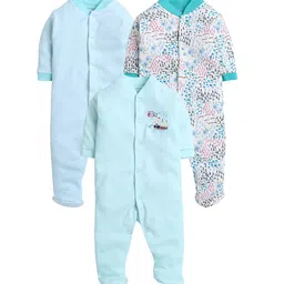 EIO Infant Kids Pack of 3 Printed Cotton Sleepsuits-picture-24