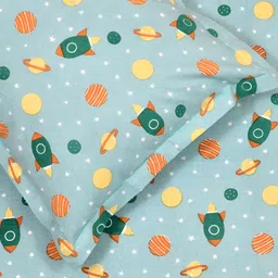 MAFATLAL Green & Yellow Cartoon Characters 144 TC Queen Bedsheet with 2 Pillow Covers image 5