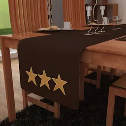 Home Heart Brown Printed Cotton Table Runners-image-60