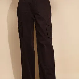 Global Republic Women High-Rise Stain Resistant Cotton Cargo Trouser-image-97