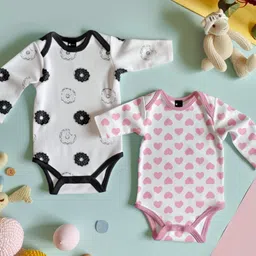 Kidbea Infant Pack Of 2 Printed Organic Cotton Bodysuit-image-69